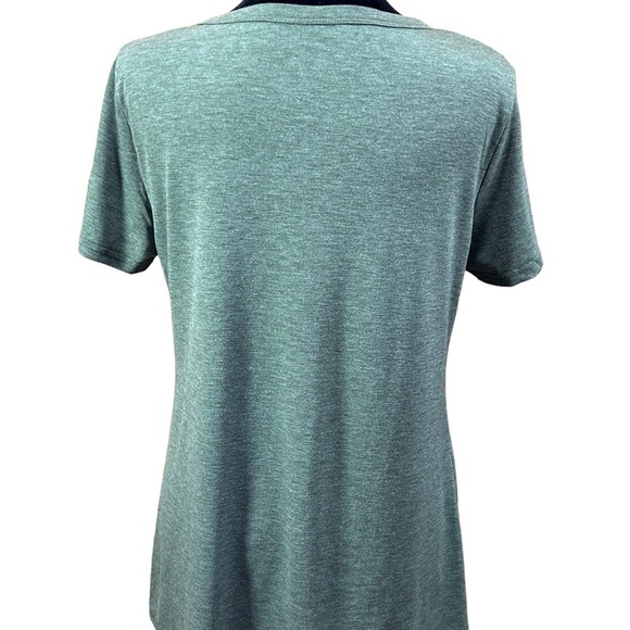 Women’s T-Shirt S/S Heather Olive Green V-Neck Top Size-Small NWOT - Picture 3 of 6